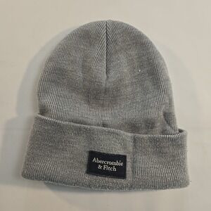 VTG Abercrombie & Fitch Gray Beanie Knit Watch Cap Winter Hat Heathered One Size
